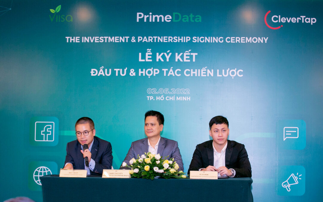 Tu trai sang phai Ong Tran Huu Duc – CEO Chairman VIISA Ong Nguyen Hai Trieu – Sang lap va dieu hanh Prime Data VN Ong Ivan Poh Truong phong Quan he Doi tac khu vuc Dong Nam A cua CleverTap 1080x675